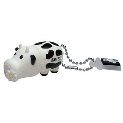 Pen Drive Animals Vaca 4GB Preto e Branco